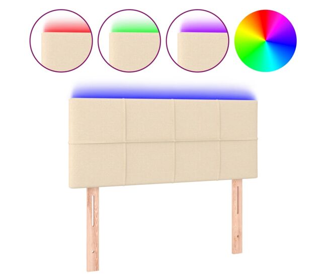 Vidaxl cabecero con led de tela color crema 80x5x78/88 cm