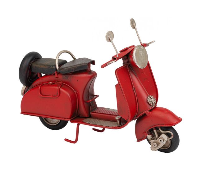 Moto de metal en color rojo de 17x7x11h cm