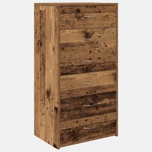 vidaXL Aparador com 6 gavetas 50x34x96 cm deriv. madeira madeira velha