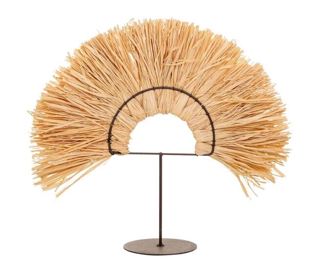 Figura decoración de fibra natural marrón 40x02x34.5