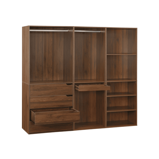 Kit de roupeiro modular com 3 elementos, Modulo, Madeira de nogueira, 200x45x180 cm