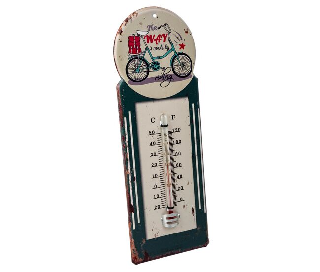 Termometro de pared de metal verde 29x10x1