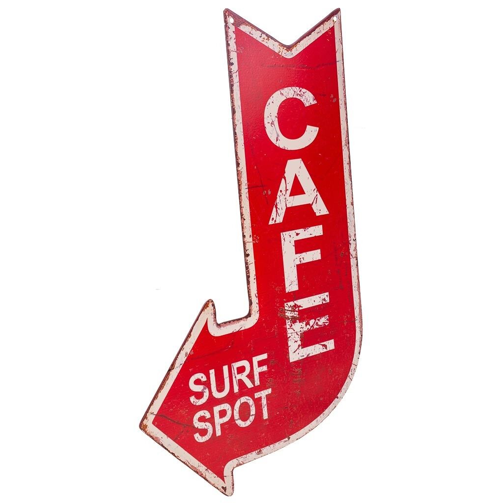 Placa de pared de metal roja 19x0,6x50
