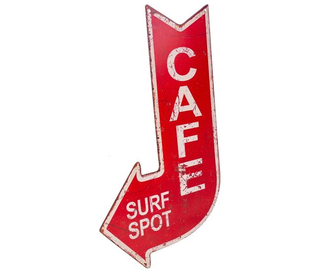 Placa de pared de metal roja 19x0,6x50