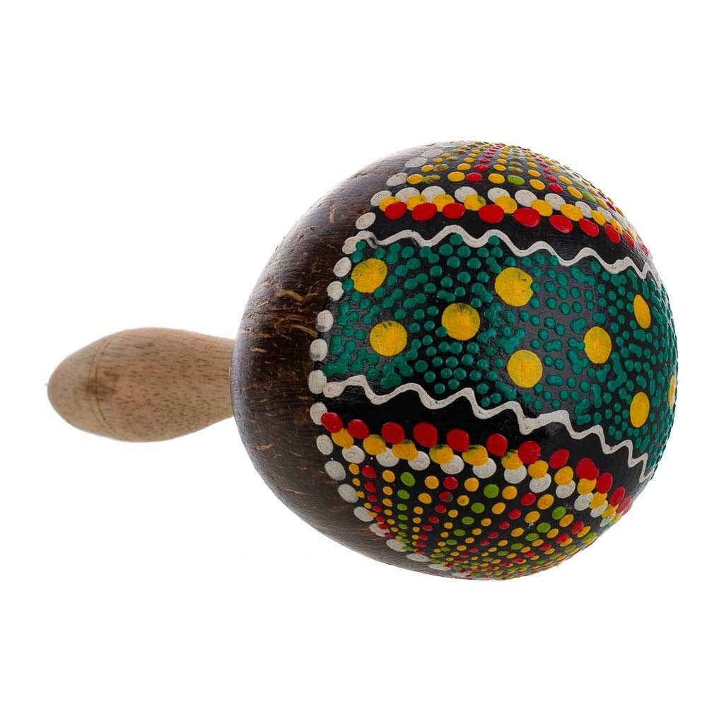 Maraca de coco colores surtidos 10x10x20
