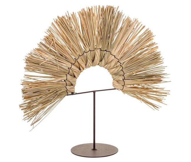 Figura decoración de fibra natural marrón 40x02x34.5
