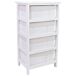 Cajonera de madera con 4 cajones de bambu forrados 40 Cajonera de madera con 4 cajones de bambu forrados 40 Blanco