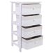 Cajonera de madera con 4 cajones de bambu forrados 40 Cajonera de madera con 4 cajones de bambu forrados 40 Blanco