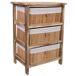 Cajonera de madera con 3 cajones de bambu forrados Cajonera de madera con 3 cajones de bambu forrados Blanco