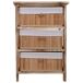 Cajonera de madera con 3 cajones de bambu forrados Cajonera de madera con 3 cajones de bambu forrados Blanco