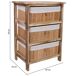 Cajonera de madera con 3 cajones de bambu forrados Cajonera de madera con 3 cajones de bambu forrados Blanco