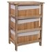 Cajonera de madera con 3 cajones de bambu forrados Cajonera de madera con 3 cajones de bambu forrados Blanco
