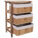Cajonera de madera con 3 cajones de bambu forrados Cajonera de madera con 3 cajones de bambu forrados Blanco