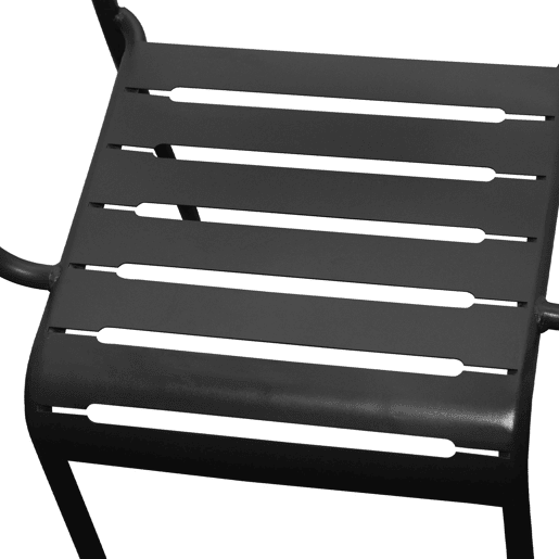 Cadeira de jardim em aço, set de 2, Amelia, Antracite, 50.4x53x79.5 cm