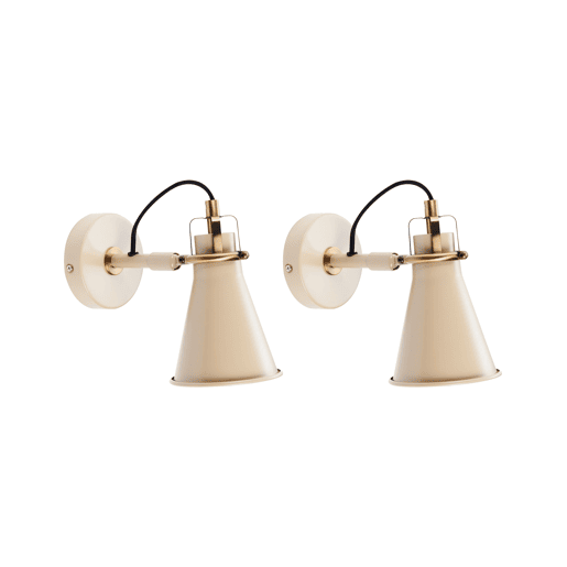 Conjunto de 2 candeeiros de parede MOYOLA Ajustável Metal Creme