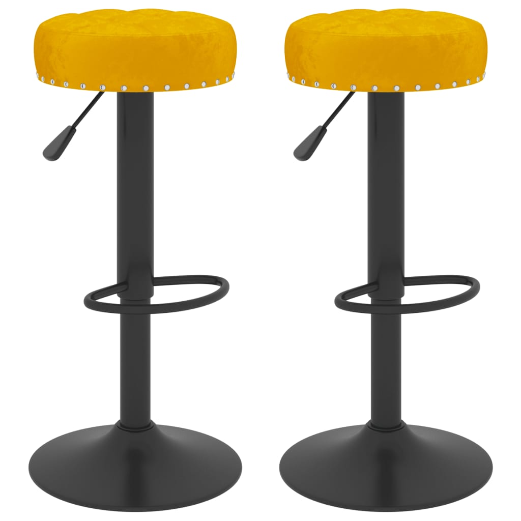 Vidaxl taburetes de cocina 2 unidades terciopelo amarillo mostaza
