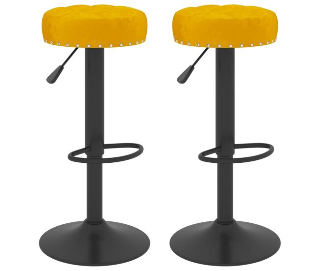 Vidaxl taburetes de cocina 2 unidades terciopelo amarillo mostaza