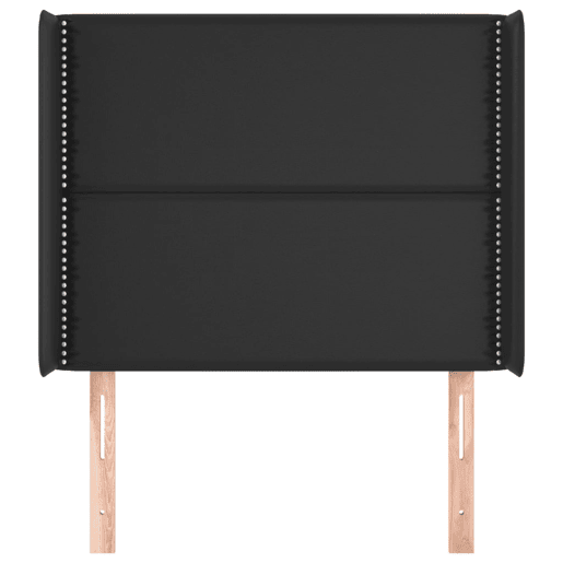 vidaXL Cabeceira de cama c abas couro artif. 93x16x11812 cm preto vidaXL Cabeceira de cama c abas couro artif. 93x16x11812 cm preto
