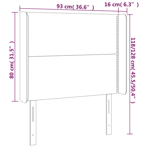 vidaXL Cabeceira de cama c abas couro artif. 93x16x11812 cm preto vidaXL Cabeceira de cama c abas couro artif. 93x16x11812 cm preto