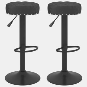 vidaXL Bancos de bar 2 pcs veludo preto