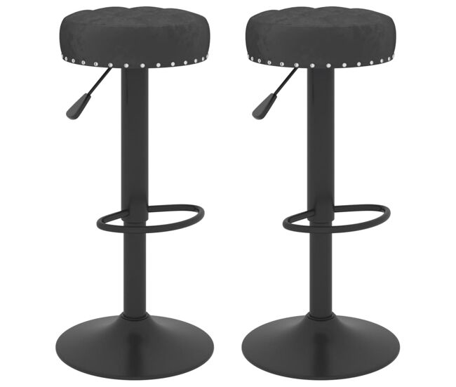 Vidaxl taburetes de cocina 2 unidades terciopelo negro