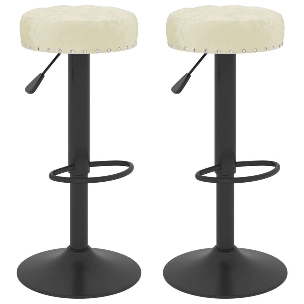 Vidaxl taburetes de cocina 2 unidades terciopelo color crema