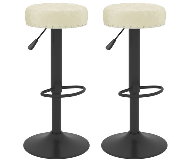 Vidaxl taburetes de cocina 2 unidades terciopelo color crema