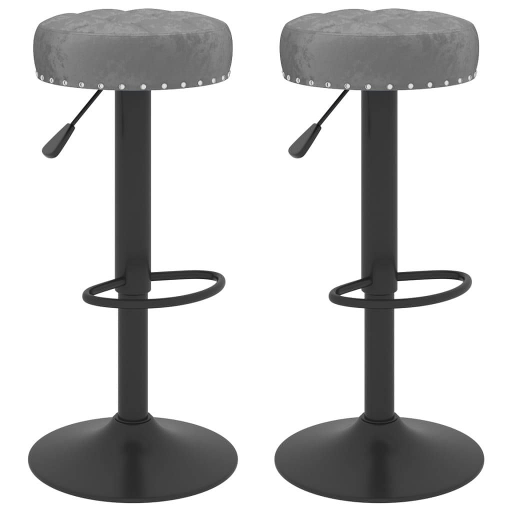 Vidaxl taburetes de cocina 2 unidades terciopelo gris oscuro