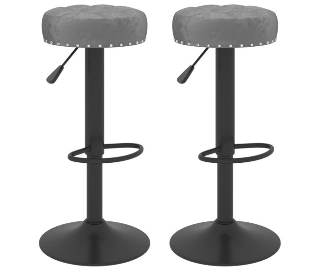 Vidaxl taburetes de cocina 2 unidades terciopelo gris oscuro