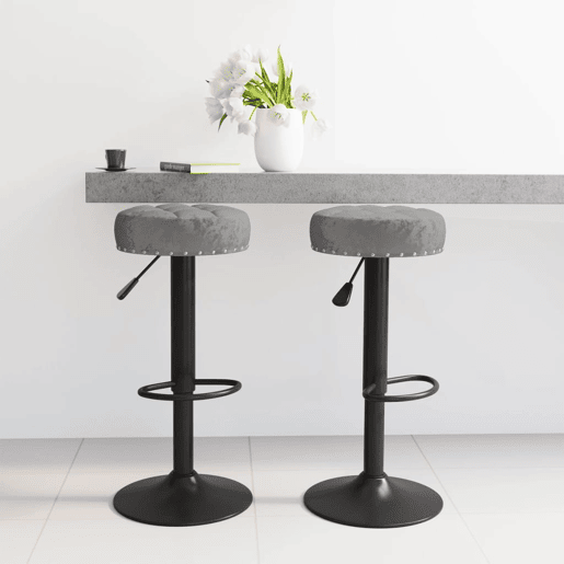 vidaXL Bancos de bar 2 pcs veludo cinzento-escuro vidaXL Bancos de bar 2 pcs veludo cinzento-escuro