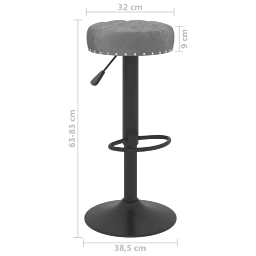 vidaXL Bancos de bar 2 pcs veludo cinzento-escuro vidaXL Bancos de bar 2 pcs veludo cinzento-escuro