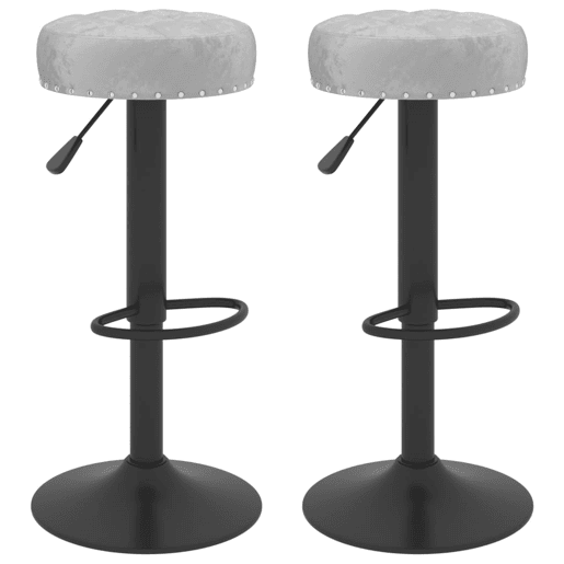 vidaXL Cadeiras de bar 2 pcs veludo cinzento