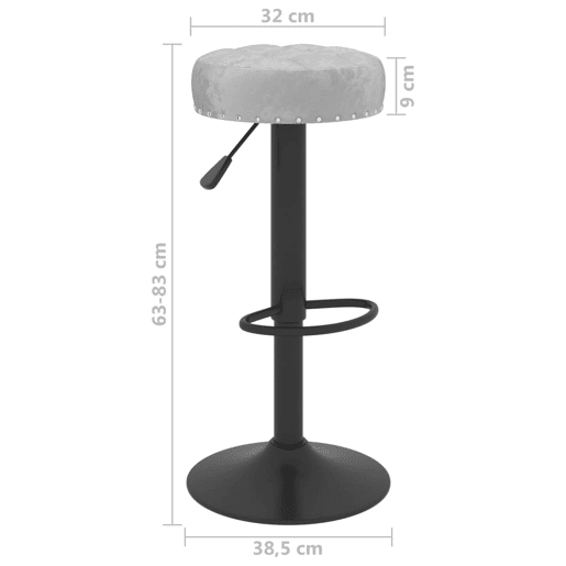 vidaXL Cadeiras de bar 2 pcs veludo cinzento