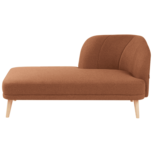 Chaise longue à direita TANLAY Tecido Castanho dourado