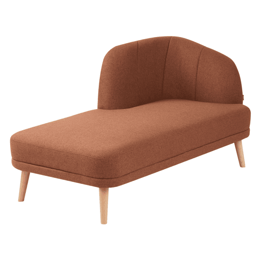 Chaise longue à direita TANLAY Tecido Castanho dourado