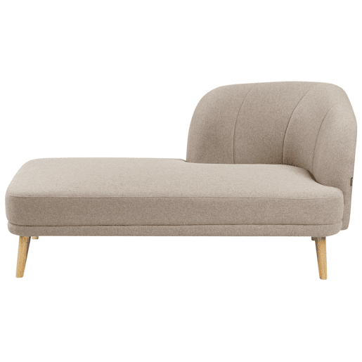 Chaise longue à direita TANLAY Tecido Castanho claro