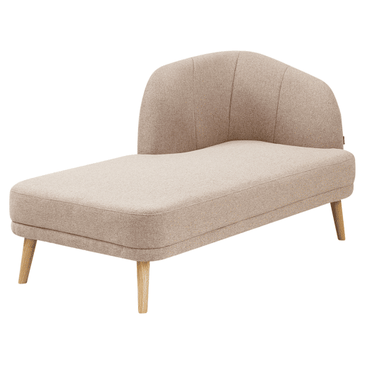 Chaise longue à direita TANLAY Tecido Castanho claro