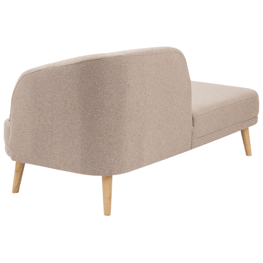 Chaise longue à direita TANLAY Tecido Castanho claro