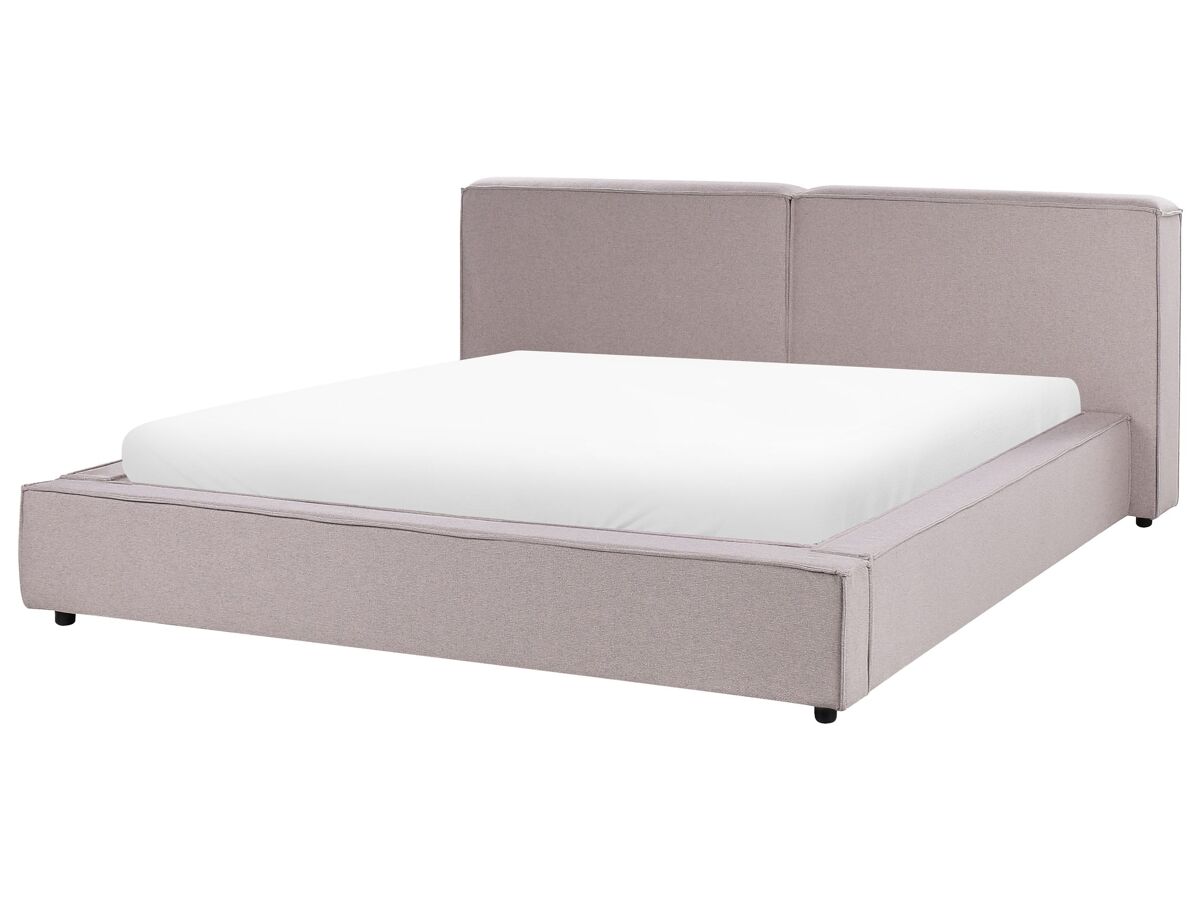Beliani Cama Poliéster LINARDS 230x242 Marrón Claro