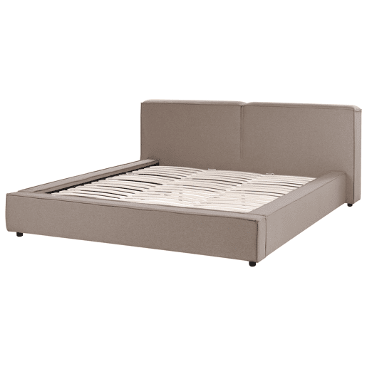 Cama Tecido LINARDS 180 x 200 cm Castanho claro