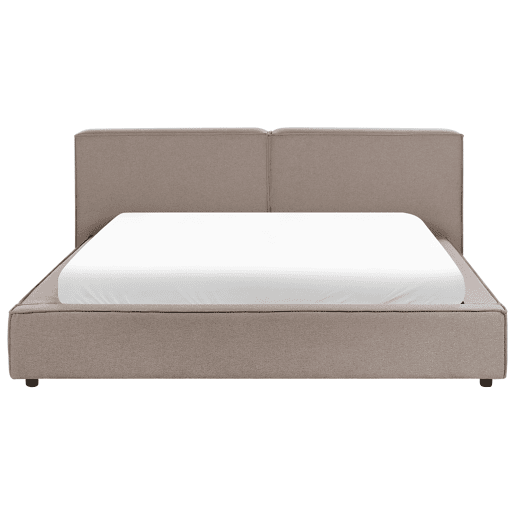 Cama Tecido LINARDS 180 x 200 cm Castanho claro