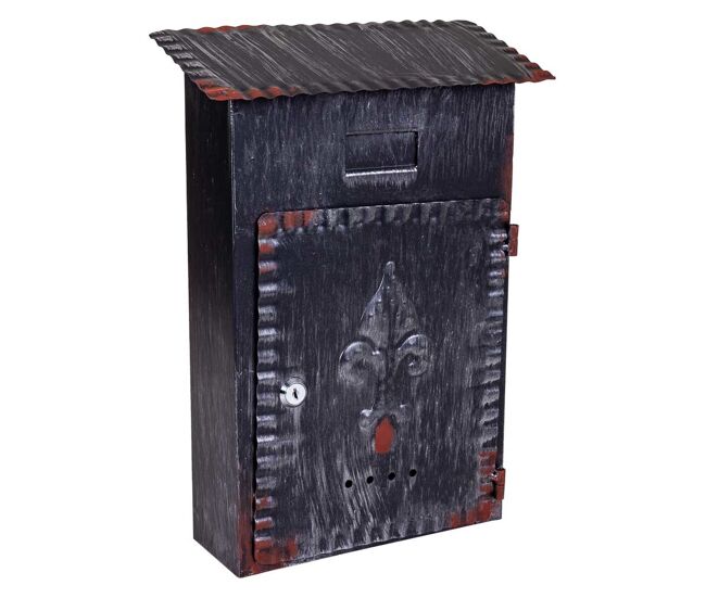 Buzón de metal negro 27x11x37