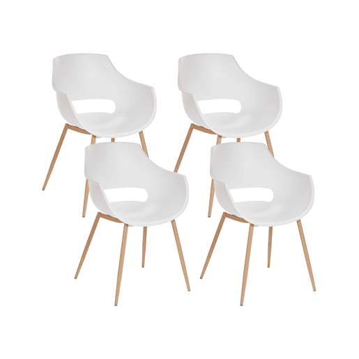 Conjunto de 4 cadeiras de jantar MILLERS Branco Conjunto de 4 cadeiras de jantar MILLERS Branco