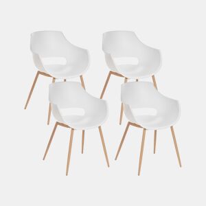 Conjunto de 4 cadeiras de jantar MILLERS Branco