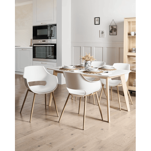 Conjunto de 4 cadeiras de jantar MILLERS Branco Conjunto de 4 cadeiras de jantar MILLERS Branco