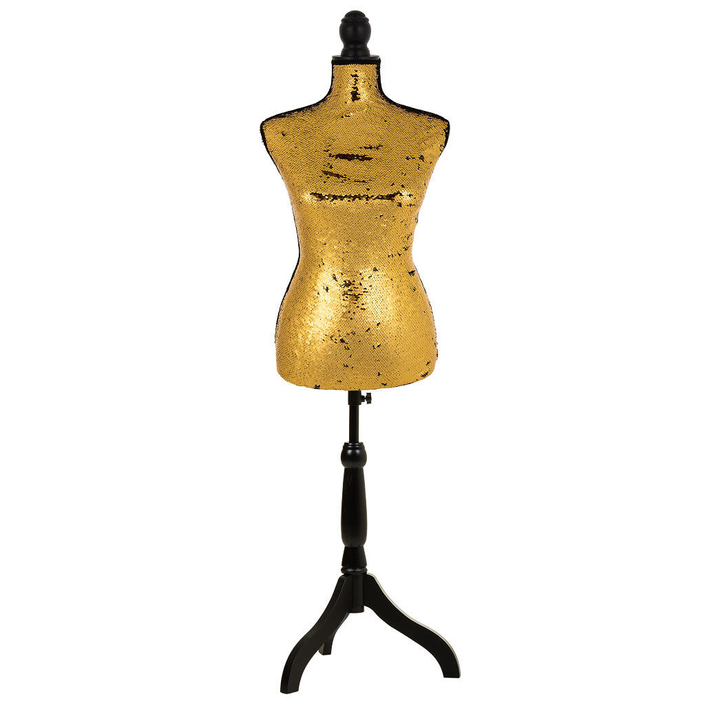 Maniquí de madera y espuma forrado de tela
