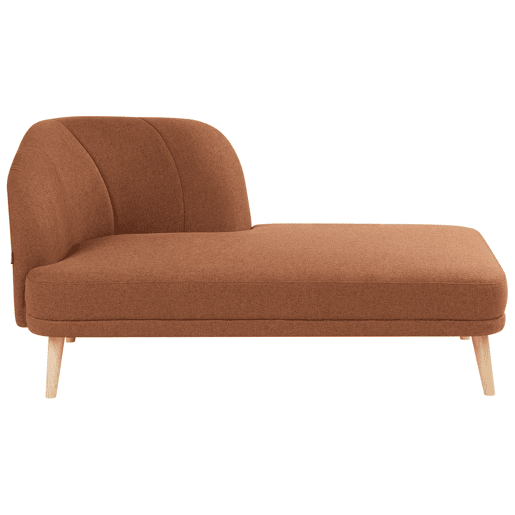 Chaise longue à esquerda TANLAY Tecido Castanho dourado