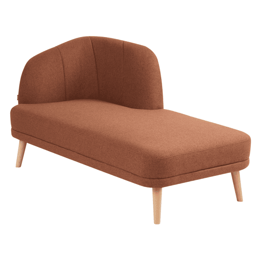 Chaise longue à esquerda TANLAY Tecido Castanho dourado