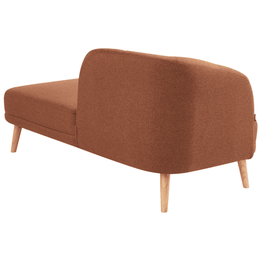 Chaise longue à esquerda TANLAY Tecido Castanho dourado
