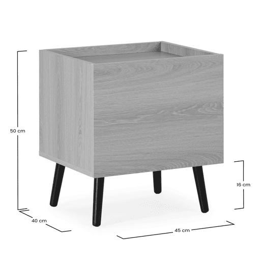 Mesa de cabeceira Siren 1 gaveta cor Carvalho